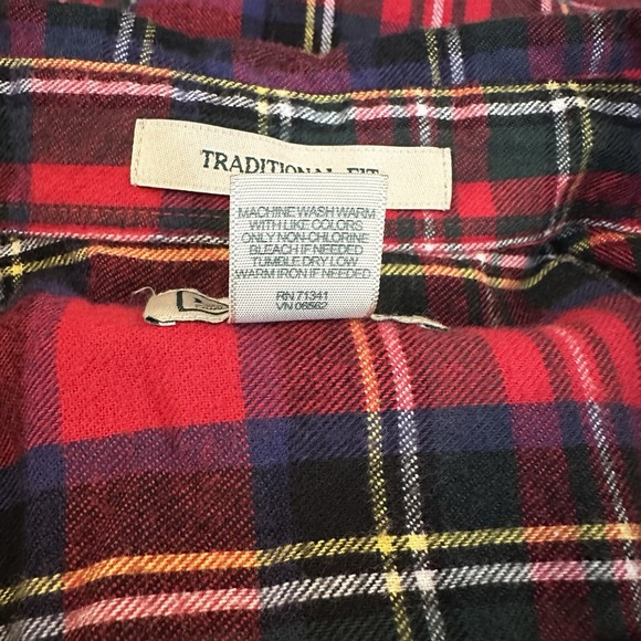 LL‎ Bean Shirt Mens Small Regular Red Plaid Cotton Traditional Fit Button Up VGC - Picture 6 of 8